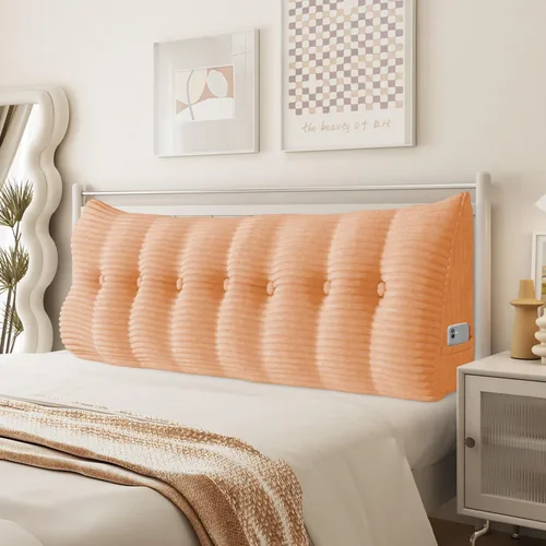 Vista 28 de Almohada de cuña para sentarse en la cama, almohada de lectura para adultos, soporte para respaldo, almohada de cabecero, sofá cama, cojín de Negro