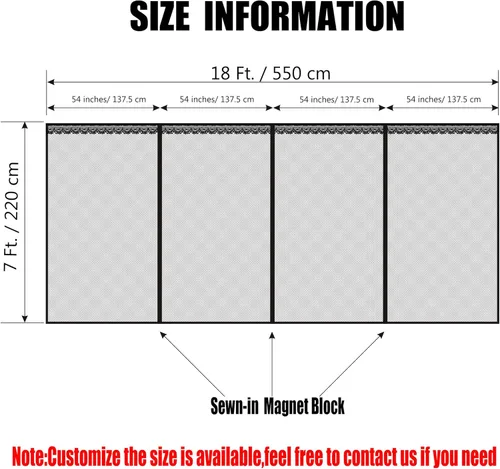 Vista 21 de Liveinu Upgraded Magnetic Garage Door Screen 2 Car Screen Door for Single or Double Garage with Hook & Loop Install Magnetic Closure 9 Ft x 7 Ft