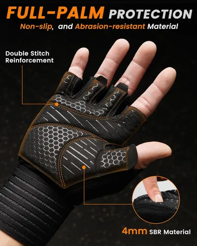 Vista 2 de ATERCEL Gym Gloves for Men and Women, Workout Gloves with Wrist Support Weight Lifting Gloves High-Elastic and Breathable Exercise Glove for