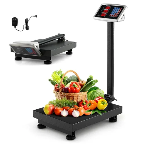 Goplus Báscula digital de plataforma de 660 libras, báscula postal electrónica comercial con calculadora de precios de LB/kg, precisión de 0.1