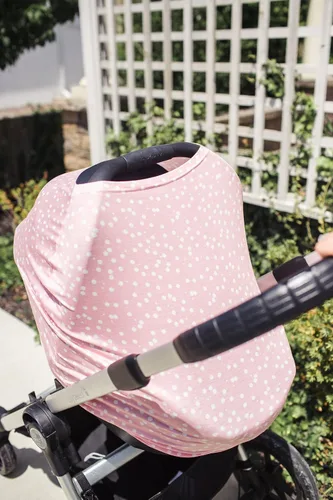 Vista 4 de Copper Pearl Funda multiusos: fundas de asiento de automóvil, funda de lactancia y funda de cochecito para el sol, tela elástica, uso para todas