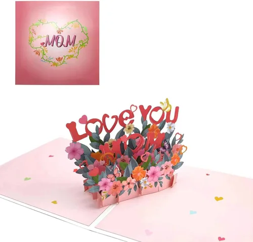 Vista 10 de Tarjetas de agradecimiento 3D desplegables. Tarjeta de regalo de cumpleaños con tarjeta de notas y sobre, perfecta para cumpleaños, agradecimiento