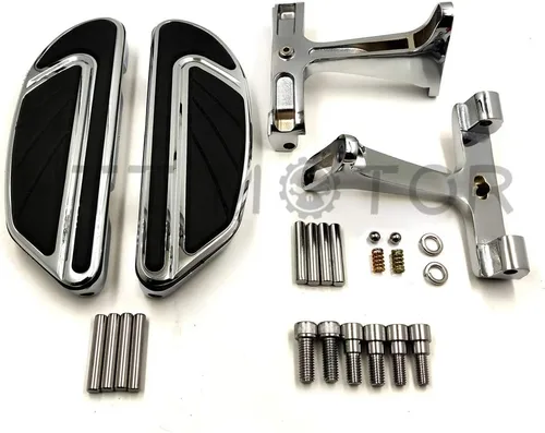 MT216-123+216-109 - Soporte de montaje cromado para estribo de pasajeros compatible con Touring 1993-2019