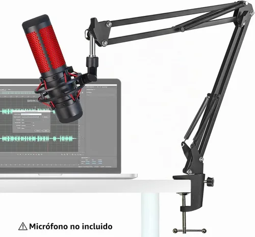 Vista 2 de Braza de micrófono para QuadCast S - Brazo de boom para HyperX QuadCast 2, QuadCast SoloCast, Blue Yeti, Fifine AM8, Rode, Shure, Razer, micrófono