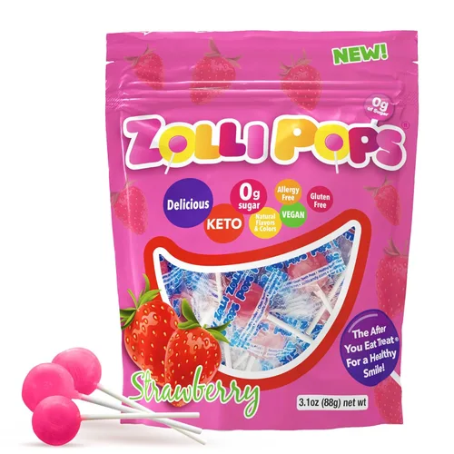 Vista 19 de Zollipops Clean Teeth Pops - Caramelos sin azúcar con xilitol, sin colorantes, caramelos libres de ceto y aptos para diabéticos, golosinas aprobadas
