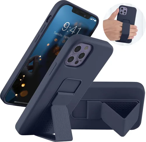Vista 54 de Funda de silicona con soporte de LAUDTEC compatible con iPhone 7/8/SE, soporte de metal con soporte de pie vertical y horizontal, cubierta flexible