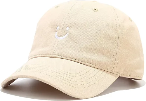 Vista 7 de Umeepar Gorra de béisbol con cara sonriente para mujeres y hombres, ajustable, de perfil bajo, de algodón, sin estructura, para papá