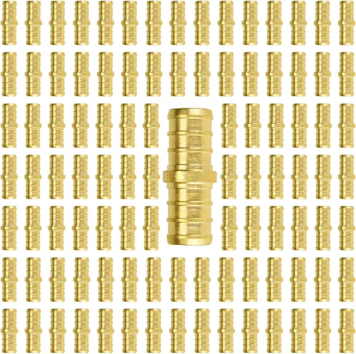 Vista 53 de SUNGATOR Accesorios Pex de 1 pulgada, paquete de 2 acoplamientos Pex de 1/2 pulgada, sin plomo de latón, accesorios Pex de 1 pulgada para tubería Pex