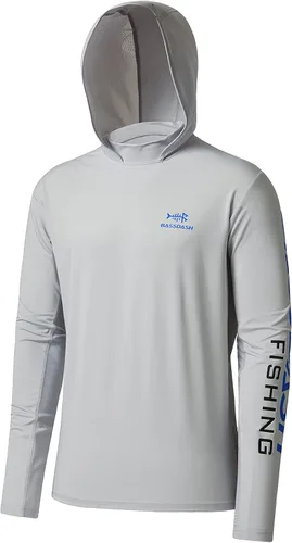 Vista 20 de BASSDASH UPF 50+ - Sudadera con capucha para hombre, protección solar UV, manga larga, rendimiento