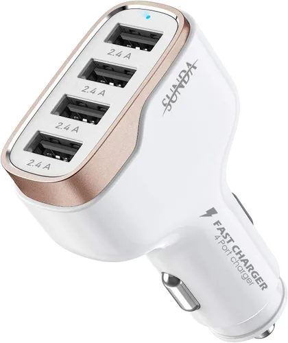 Vista 9 de Cargador de coche USB-C de 6 puertos, 123 W rápido, PD 45 W compatible con iPhone16/Galaxy/Samsung S24, adaptador de encendedor de cigarrillos