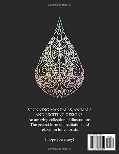 Vista 2 de Adult Coloring Book Stress Relieving Designs Mandalas, Flowers, Animals and So Much More Coloring Book For Adults