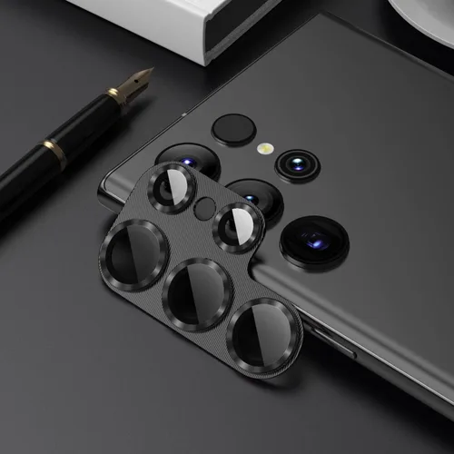 Vista 8 de Korecase Diseñado para Samsung Galaxy S23 Ultra Protector de lente de cámara Película de lente de vidrio templado, cubierta de cámara de metal