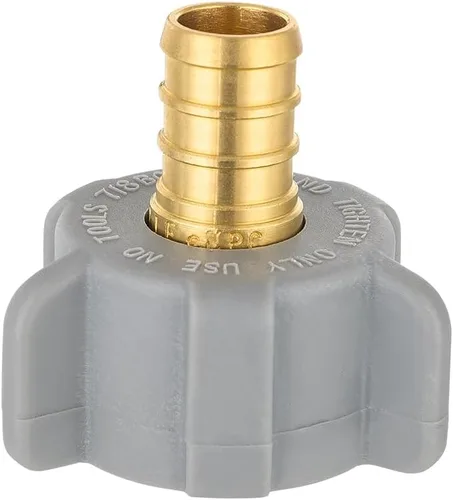 Vista 5 de EFIELD 1/2 Pulgada Pex X 7/8 Pulgada Tuerca de Esférico de Inodoro Adaptador Recto Giratoria, Conexión de Plomería de Latón, (PEX1807307)