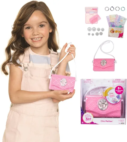 Vista 9 de Disney Princess Style Collection Bolso - Mini Bolsa de Mano de Vinilo Suave para Niñas de 3 Años en Adelante con Más de 5 Accesorios