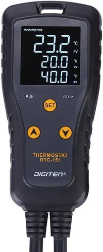 Vista 2 de DIGITEN DTC151 Termostato enchufable de controlador de temperatura 110V 15A, controlador digital de temperatura de salida para esterilla térmica