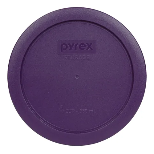 Vista 29 de Pyrex 7201-PC - Tapas de plástico para almacenamiento de alimentos de 4 tazas, color azul oscuro, hechas en EE. UU. - Paquete de 3