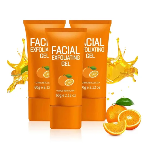 Orange Exfoliating Gel for Face and Body, Gentle Orange Exfoliating Gel Scrub with Citrus, Peeling Gel Exfoliating Scrub for Smooth Skin and Deep