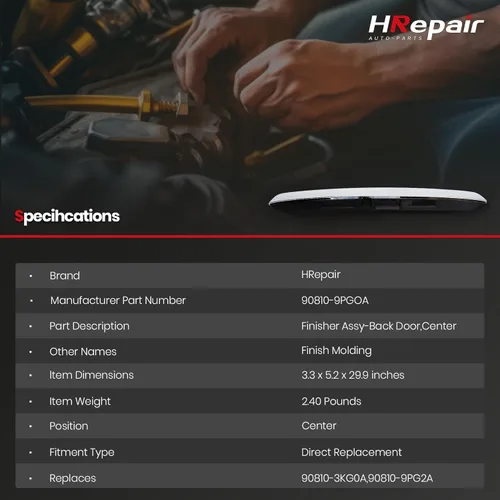 Vista 7 de Moldura Cromada de Acabado de Manija de Compuerta Trasera, compatible con Nissan Pathfinder 2013-2019 Manija de Compuerta Elevadora, Abridor