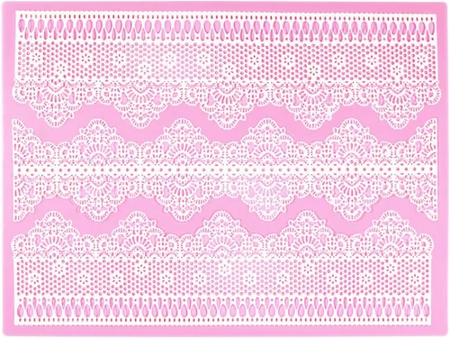 Vista 14 de Moldes de encaje en relieve, tapete de encaje de flores de múltiples círculos, moldes de silicona para decoración de pasteles, moldes de encaje