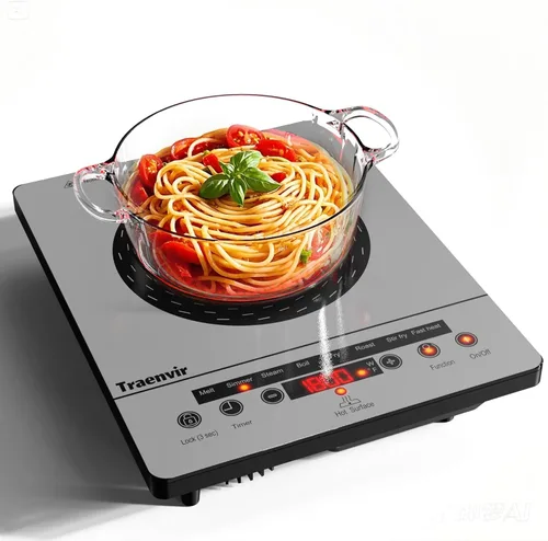 Vista 14 de Estufa eléctrica de 2 quemadores, estufa eléctrica de dos quemadores de 24 pulgadas, encimera de 2000 W y placa de cerámica integrada