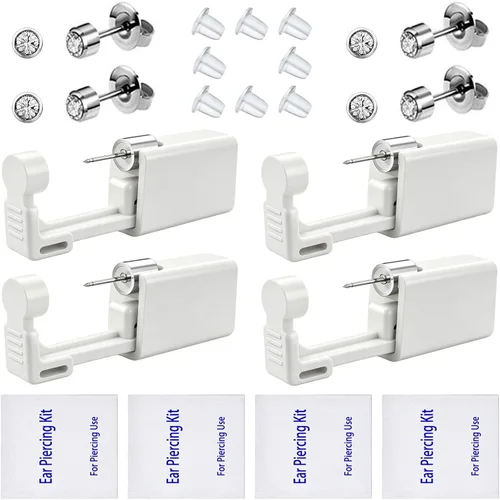 Vista 11 de Kits de Perforación de Orejas, Pistola Desechable de Perforación de Orejas Precargada con Aretes de Circonita Cúbica, Kits de Perforación Corporal