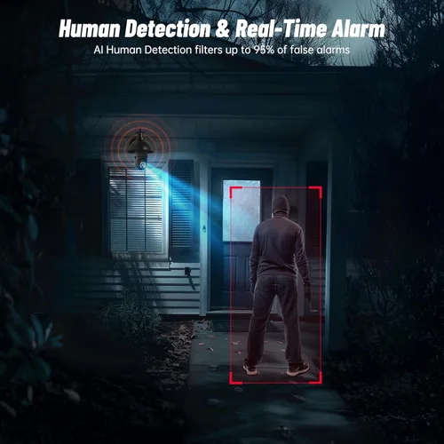 Vista 3 de Cámara de seguridad de bombilla 5G/2.4GHz WiFi 2K Lightbulb Cámaras de seguridad inalámbricas al aire libre, bombilla de visión 360 con rosca