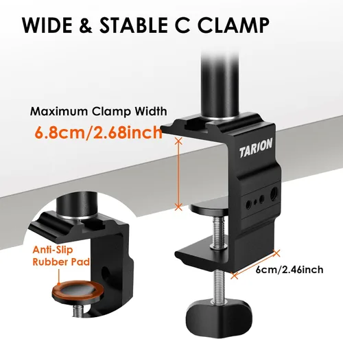 Vista 5 de TARION Overhead Camera Desk Mount Articulated with Gear Joints TKA01-L