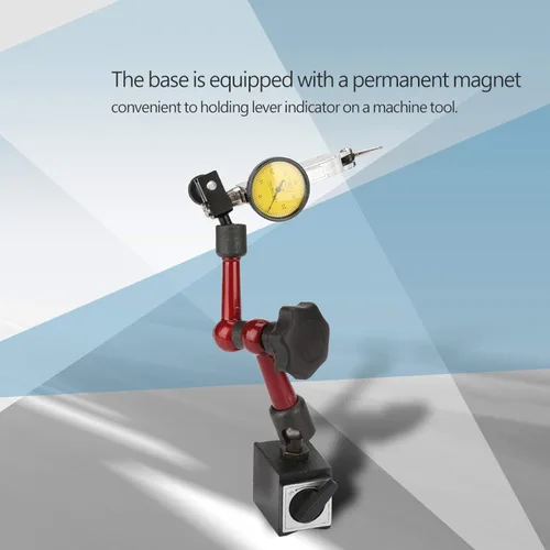 Vista 3 de Maxmartt Indicador de prueba de dial, soporte de base de soporte magnético flexible y fuerte + indicador de prueba de dial de palanca