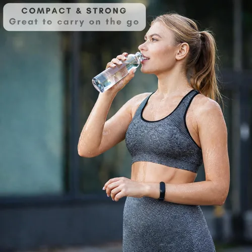 Vista 9 de Brieftons 18 Oz Clear Borosilicate Glass Water Bottles With Caps, 6 Pack, Heat Resistant, Slim, Easy to Store, Reusable Drinking Bottle, Sauce Jar