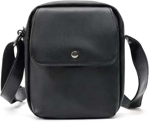 Pequeña bolsa cruzada para hombres mini bolsa de mensajero bandolera para teléfono pasaporte cuero suave bolso de mano