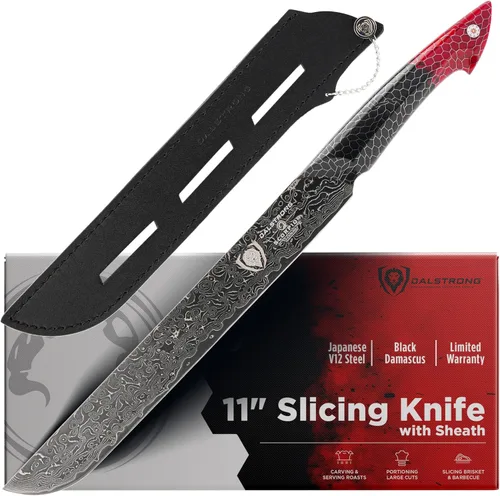 Vista 10 de Dalstrong Juego de 2 Cuchillos - Cuchillo de Chef 8"+Cuchillo de Pelar 4"-Serie Scorpion Hellfire-Acero Ultra™V12 Japonés-Damasco Negro-Mango