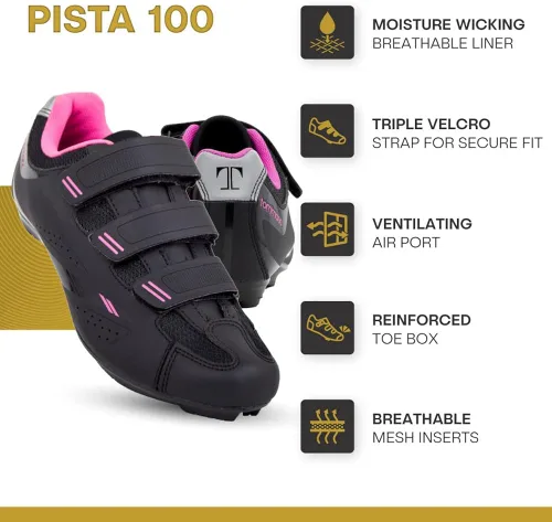 Vista 2 de Tommaso Pista - Tenis para bicicleta de carretera para mujer, compatible con Dual Cleat
