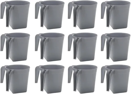 Vista 3 de YBM Home Vaso cuadrado de plástico para lavar a mano, de larga duración, para lavado ritual de manos, 1332Beige