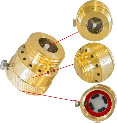 Vista 3 de Xiny Tool Paquete de 2 interruptores de vacío para grifo, manguera de latón macizo de 3/4 pulgadas, preventor de reflujo para espita de jardín RV