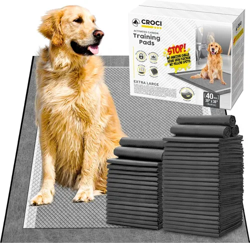 Vista 13 de CROCI Almohadillas para orina de cachorro de 22 x 22 pulgadas, almohadillas de carbón para cachorros con control de olores y almohadillas súper