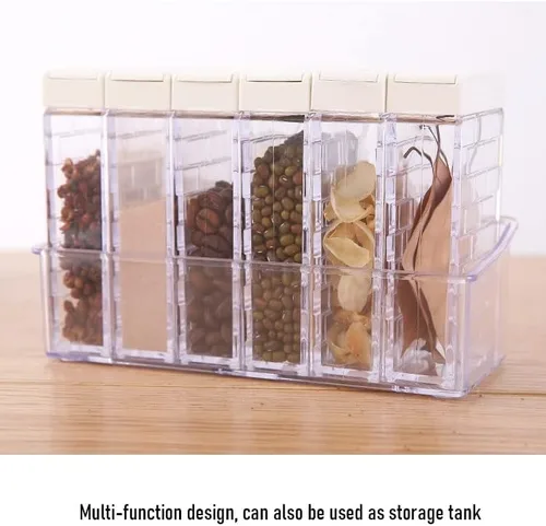 Vista 3 de ZHUHW - Caja de condimentos de cocina para el hogar, tarro de sal y pimienta, rociador de especias, contenedor de almacenamiento de botellas