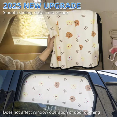 Vista 5 de Aokway Parasol para Ventana de Automóvil (Paquete de 2) – Parasol Magnético para Ventana Lateral Bloqueador UV para Conductor y Pasajero 99%