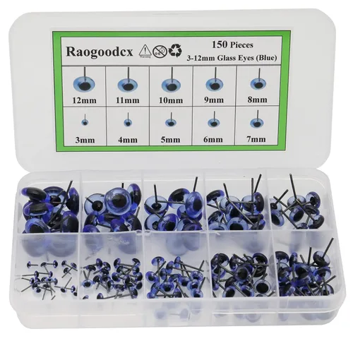 Vista 10 de 150 piezas de aguja de fieltro ojos mini vidrio ámbar ojos kits para muñecos de peluche muñecas fieltro de lana manualidades