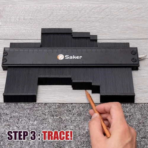 Vista 9 de Saker Herramienta de perfil de medidor de contorno de 10 pulgadas y 15 pulgadas, bloqueo ajustable, copia con precisión de forma irregular