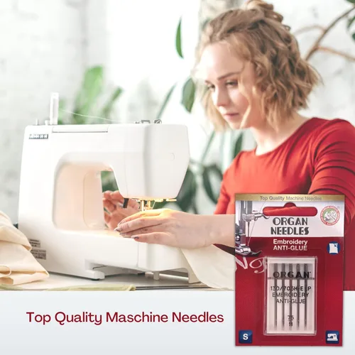 Vista 4 de Agujas de órgano para máquina de coser antiadherentes, tamaño 75/11, paquete de 2 (10 agujas)