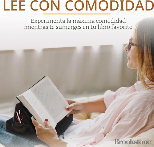 Vista 4 de Brookstone - Soporte para tableta de mesa de regazo con espuma viscoelástica, sostiene teléfonos, iPads, lectores de libros electrónicos, 2 ángulos