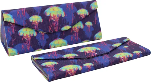 Real Sic Estuche para gafas para hombres y mujeres, soporte magnético plegable para lentes de sol, inspirado en animales adorables