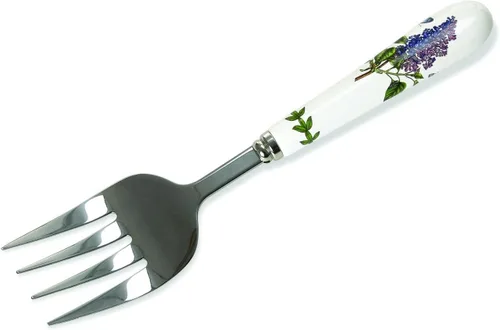 Portmeirion Botanic Garden - Tenedor de repostería de 9 pulgadas, diseños florales surtidos, acero inoxidable con asas de porcelana, esmalte