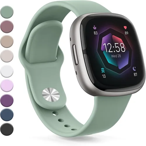 Vista 22 de Vanjua Correa compatible con Fitbit Sense 2 / Sense Bands, Fitbit Versa 4 / Versa 3 bandas para mujeres y hombres, correa de repuesto de silicona