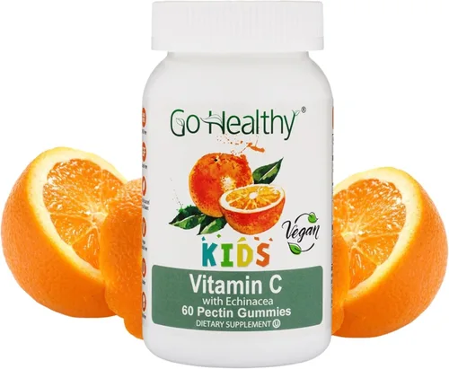 Gomitas Go Healthy de vitamina C para niños, veganas, vegetarianas, sin OMG, sin gluten, kosher y halal, 60 porciones