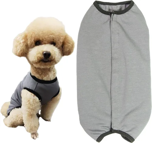 Vista 30 de Kukaster Pet Traje quirúrgico para perros – Mameluco de recuperación para perros después de la cirugía, cachorro esterilizado hembra/macho, ropa