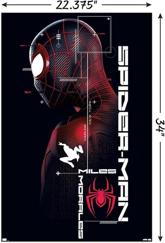 Vista 3 de Trends International Marvel's Spider-Man: Miles Morales - Póster de pared de Miles, 22.375 x 34 pulgadas, versión sin marco