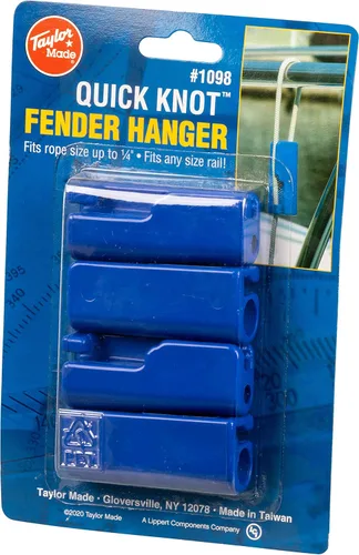 Vista 6 de Taylor Made Quick Knot - Ganchos para guardabarros de barco para línea de 1/4 pulgadas, nailon moldeado azul resistente, 2-1/8 x 1-1/8 x 3/4
