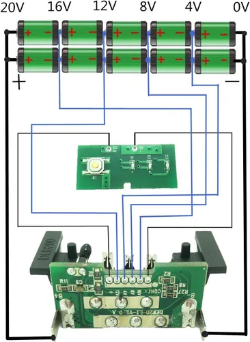 Vista 4 de Estuche de Reemplazo de Batería de Plástico para DeWalt 20V DCB201, DCB203, DCB204, DCB200 18V Cubierta de Batería de Iones de Litio para Piezas