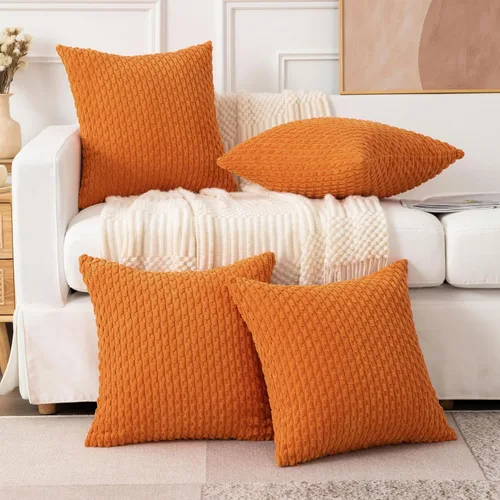 Vista 6 de UGASA - Funda de almohada decorativa de pana suave para otoño, 24 x 24 pulgadas, estilo bohemio, a rayas, decoración moderna para el hogar, sofá